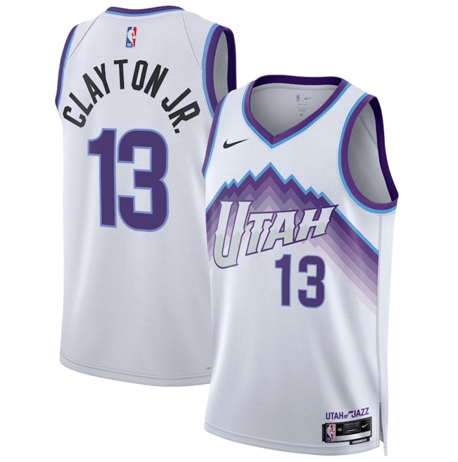 Men's Utah Jazz #13 Walter Clayton Jr. White 2025 Association Edition Stitched Basketball Jersey Men's Utah Jazz #13 Walter Clayton Jr. White 2025 Association Edition Stitched Basketball Jersey
