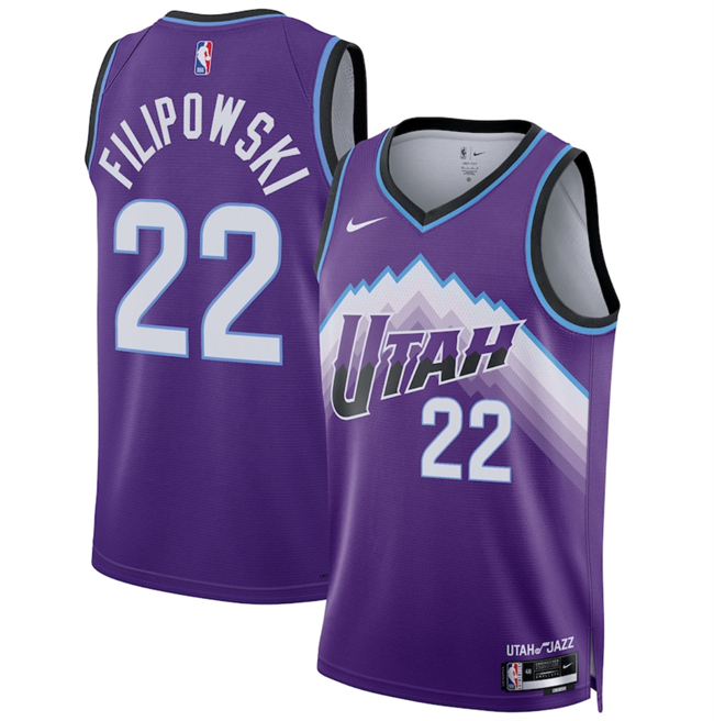 Men's Utah Jazz #22 Kyle Filipowski Purple 2025 Icon Edition Stitched Basketball Jersey