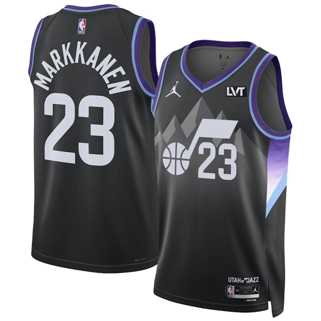 Men's Utah Jazz #23 Lauri Markkanen Purple 2024 25 Statement Edition Stitched Basketball Jersey Men's Utah Jazz #23 Lauri Markkanen Purple 2024 25 Statement Edition Stitched Basketball Jersey