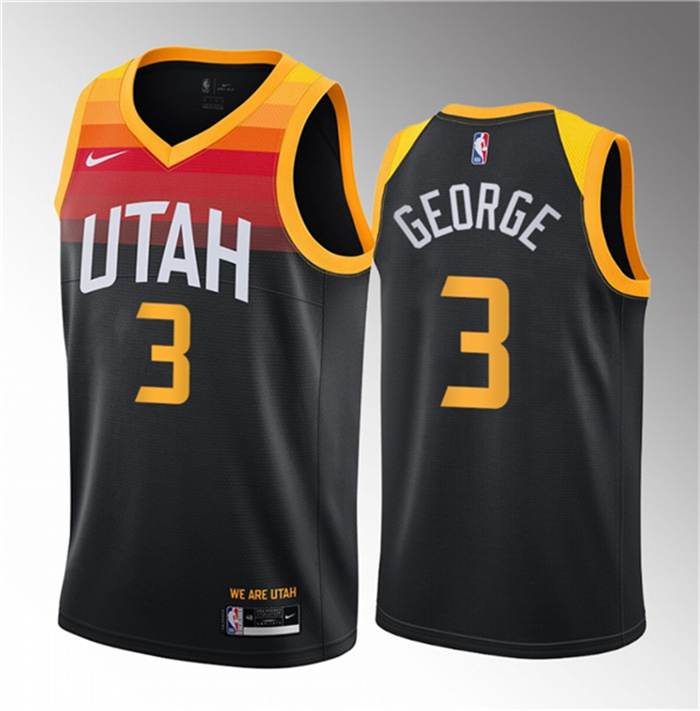 Men's Utah Jazz #3 Keyonte George Black 2023 Draft City Edition Stitched Basketball Jersey Men's Utah Jazz #3 Keyonte George Black 2023 Draft City Edition Stitched Basketball Jersey