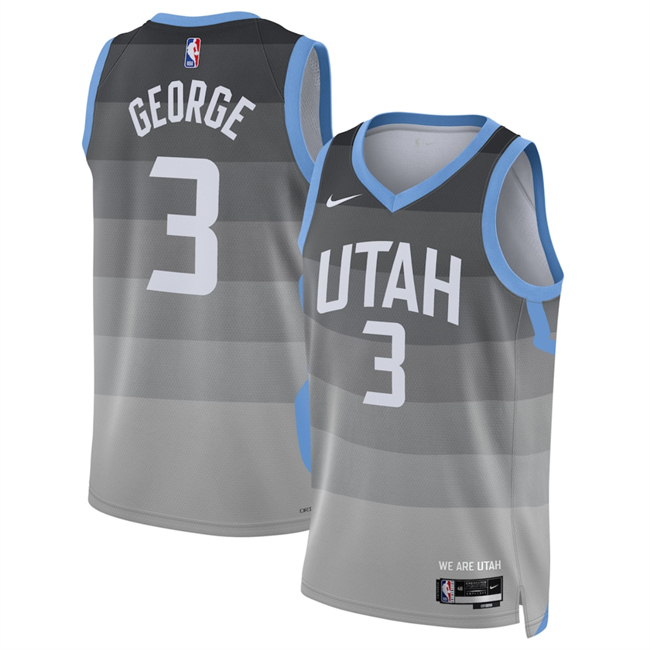 Men's Utah Jazz #3 Keyonte George Grey 2025 26 City Edition Stitched Basketball Jersey Men's Utah Jazz #3 Keyonte George Grey 2025 26 City Edition Stitched Basketball Jersey