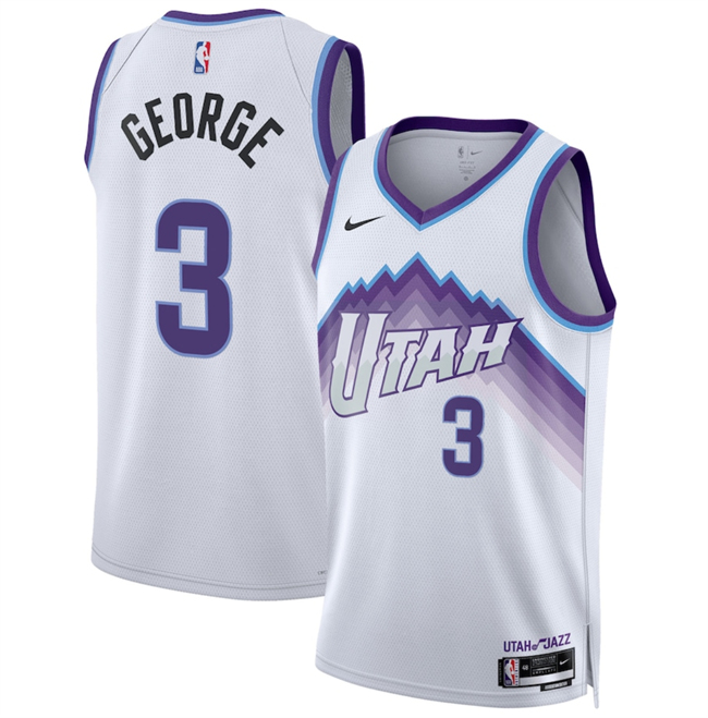 Men's Utah Jazz #3 Keyonte George White 2025 Association Edition Stitched Basketball Jersey Men's Utah Jazz #3 Keyonte George White 2025 Association Edition Stitched Basketball Jersey