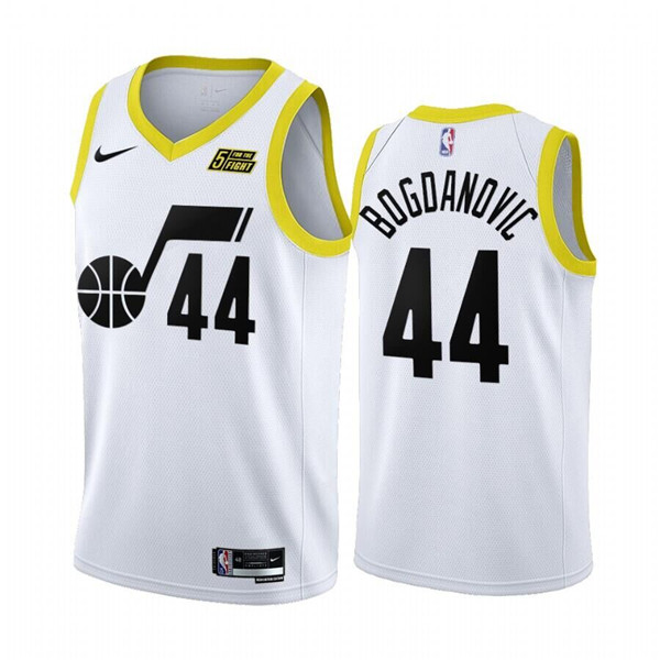Men's Utah Jazz #44 Bojan Bogdanovic 2022 23 White Association Edition Stitched Basketball Jersey Men's Utah Jazz #44 Bojan Bogdanovic 2022 23 White Association Edition Stitched Basketball Jersey