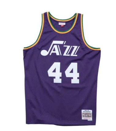 Men's Utah Jazz #44 Pistol Pete Purple Swingman Throwback Stitched Jersey Men's Utah Jazz #44 Pistol Pete Purple Swingman Throwback Stitched Jersey