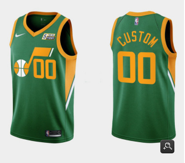 Men's Utah Jazz Active Player Custom Green Earned Edition Stitched Basketball Jersey