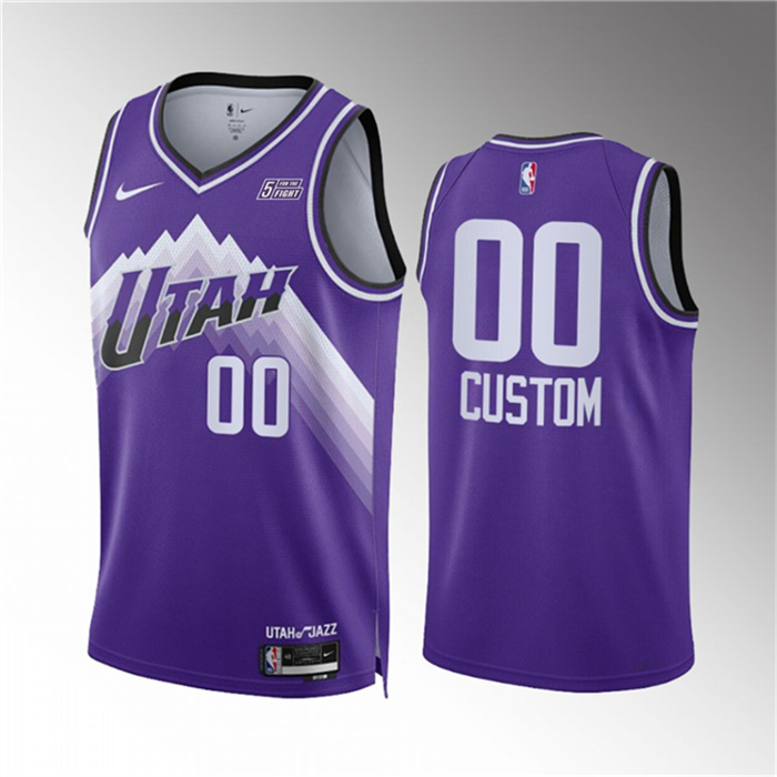 Men's Utah Jazz Active Player Custom Purple 2023 City Edition Stitched Basketball Jersey Men's Utah Jazz Active Player Custom Purple 2023 City Edition Stitched Basketball Jersey