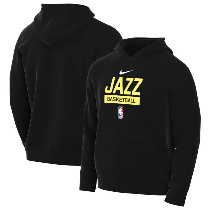 Men's Utah Jazz Black Spotlight Fleece Overhead Hoodie Men's Utah Jazz Black Spotlight Fleece Overhead Hoodie