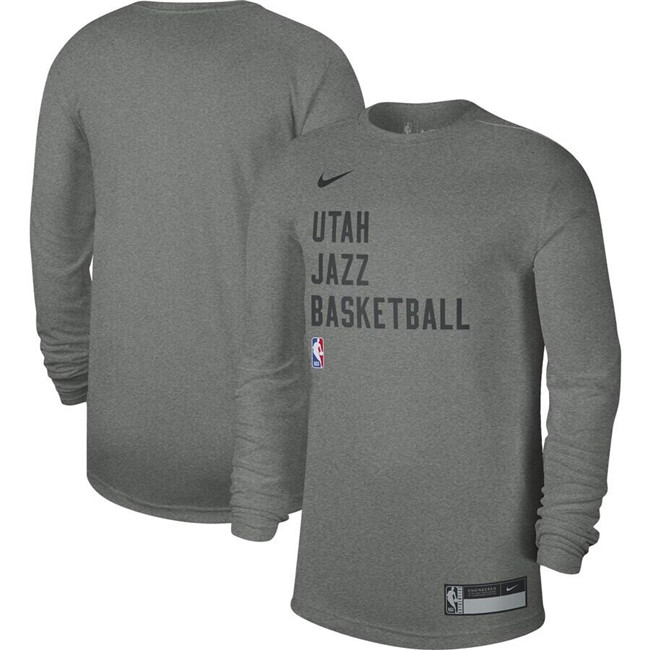 Men's Utah Jazz Heather Gray 2023 24 Legend On-Court Practice Long Sleeve T-Shirt Men's Utah Jazz Heather Gray 2023 24 Legend On-Court Practice Long Sleeve T-Shirt