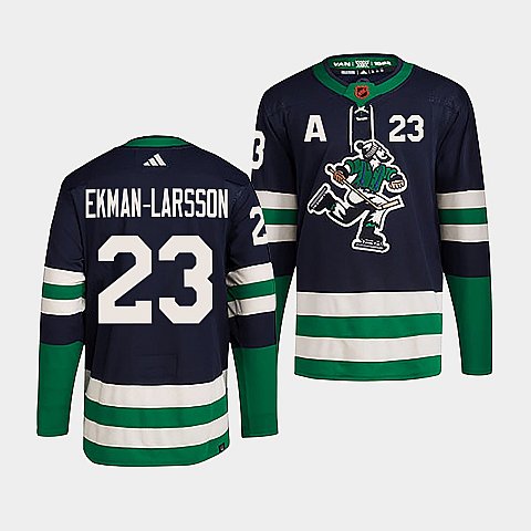 Men's Vancouver Canucks #23 Oliver Ekman-Larsson Navy 2022 Reverse Retro Stitched Jersey Men's Vancouver Canucks #23 Oliver Ekman-Larsson Navy 2022 Reverse Retro Stitched Jersey