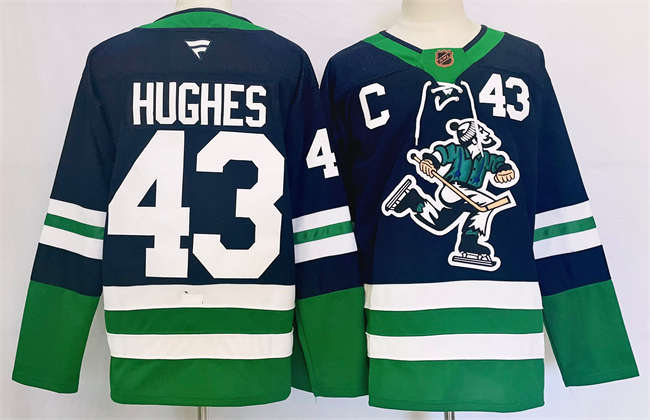 Men's Vancouver Canucks #43 Quinn Hughes Navy 2024 Reverse Retro Stitched Jersey Men's Vancouver Canucks #43 Quinn Hughes Navy 2024 Reverse Retro Stitched Jersey