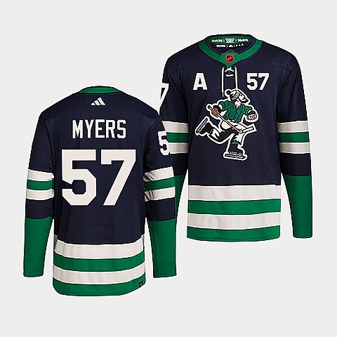 Men's Vancouver Canucks #57 Tyler Myers Navy 2022 Reverse Retro Stitched Jersey Men's Vancouver Canucks #57 Tyler Myers Navy 2022 Reverse Retro Stitched Jersey