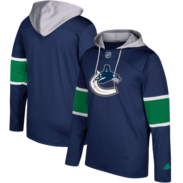 Men's Vancouver Canucks Adidas Navy Silver Jersey Pullover Hoodie Men's Vancouver Canucks Adidas Navy Silver Jersey Pullover Hoodie