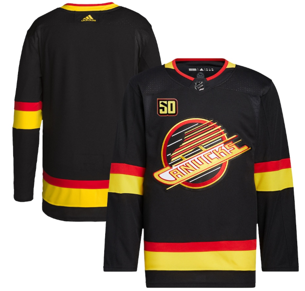 Men's Vancouver Canucks Blank 50th Anniversary Black Stitched Jersey Men's Vancouver Canucks Blank 50th Anniversary Black Stitched Jersey