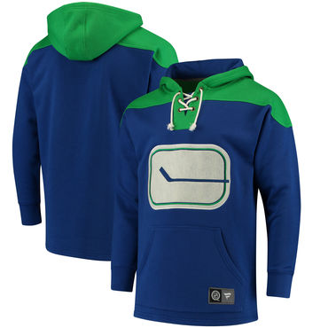 Men's Vancouver Canucks Fanatics Branded Royal Green Breakaway Lace Up Hoodie Men's Vancouver Canucks Fanatics Branded Royal Green Breakaway Lace Up Hoodie