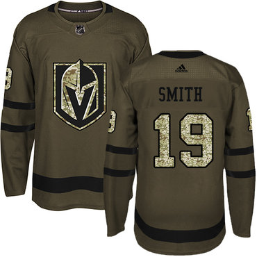 Men's Vegas Golden Knights #19 Reilly Smith Adidas Green Authentic Salute To Service NHL Jersey