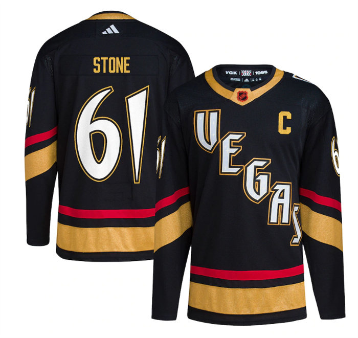 Men's Vegas Golden Knights #61 Mark Stone Black 2022-23 Reverse Retro Stitched Jersey Men's Vegas Golden Knights #61 Mark Stone Black 2022-23 Reverse Retro Stitched Jersey