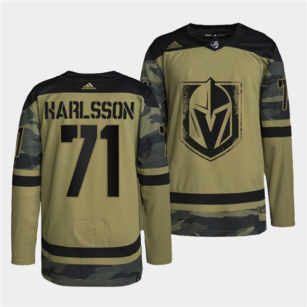 Men's Vegas Golden Knights #71 William Karlsson 2022 Camo Military Appreciation Night Stitched Jersey Men's Vegas Golden Knights #71 William Karlsson 2022 Camo Military Appreciation Night Stitched Jersey