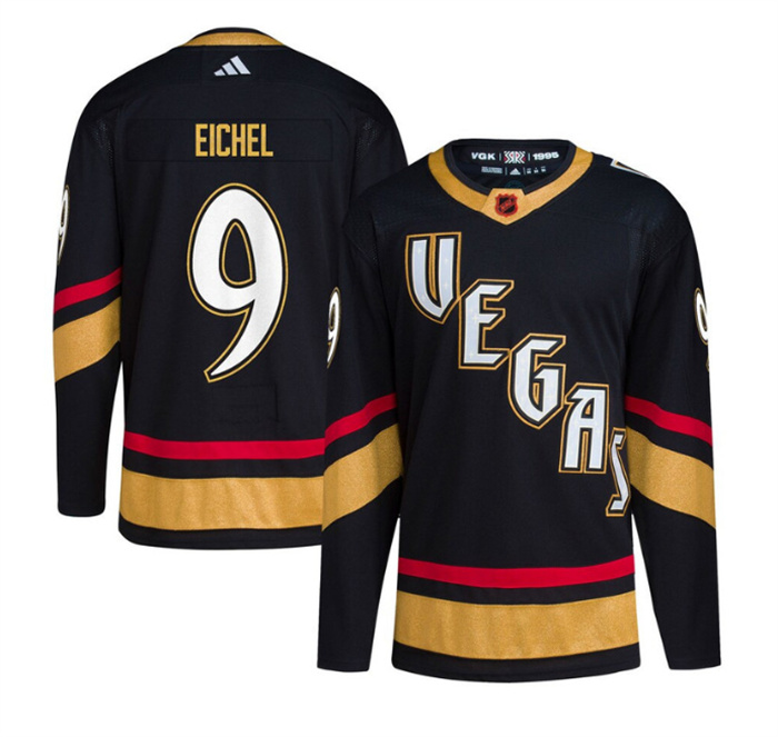 Men's Vegas Golden Knights #9 Jack Eichel Black 2022-23 Reverse Retro Stitched Jersey Men's Vegas Golden Knights #9 Jack Eichel Black 2022-23 Reverse Retro Stitched Jersey