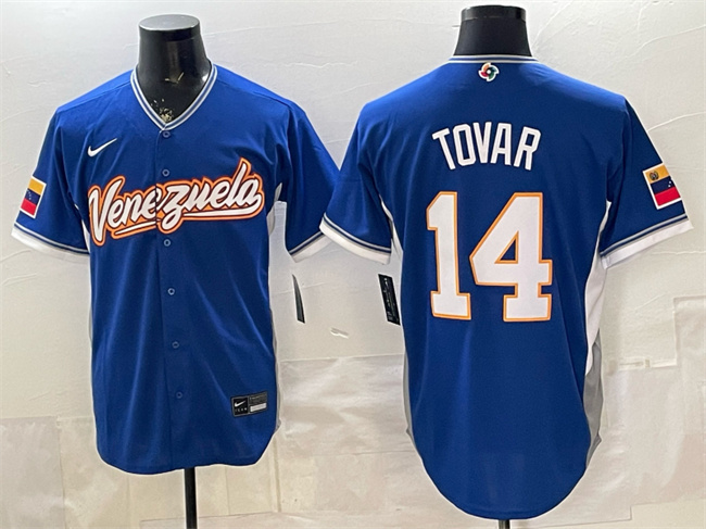 Men's Venezuela Baseball #14 Ezequiel Tovar Royal 2026 World Baseball Classic Road Stadium Stitched Jersey Men's Venezuela Baseball #14 Ezequiel Tovar Royal 2026 World Baseball Classic Road Stadium Stitched Jersey