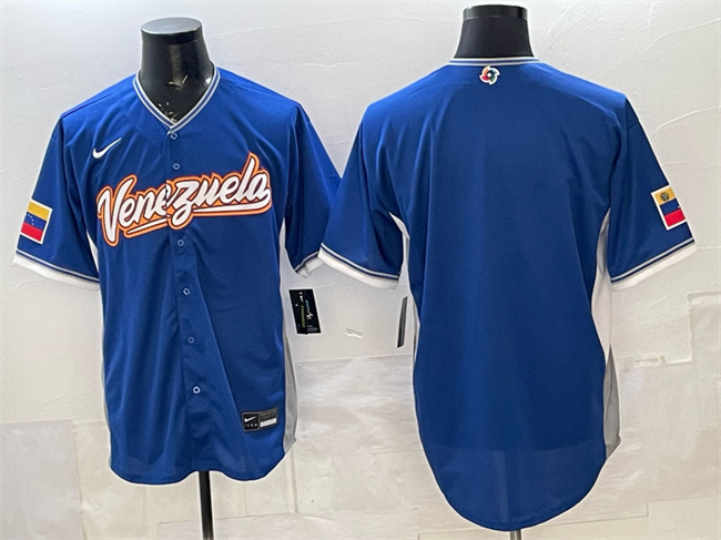 Men's Venezuela Baseball Blank Blue 2026 World Baseball Classic Road Stadium Stitched Jersey Men's Venezuela Baseball Blank Blue 2026 World Baseball Classic Road Stadium Stitched Jersey