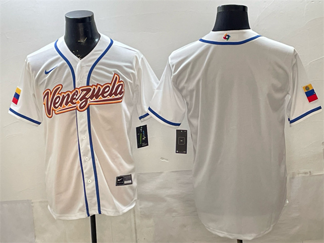 Men's Venezuela Baseball Blank White 2026 World Baseball Classic Home Stadium Stitched Jersey Men's Venezuela Baseball Blank White 2026 World Baseball Classic Home Stadium Stitched Jersey