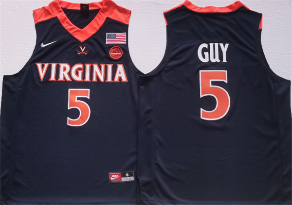 Men's Virginia Cavaliers #5 Kyle Joseph Guy Navy Stitched Jersey Men's Virginia Cavaliers #5 Kyle Joseph Guy Navy Stitched Jersey