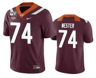 Men's Virginia Tech Hokies #74 Doug Nester Maroon 150th College Football Nike Jersey