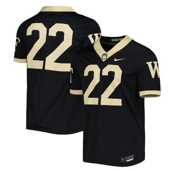Men's Wake Forest Demon Deacons #22 Black Stitched Football Jersey Men's Wake Forest Demon Deacons #22 Black Stitched Football Jersey