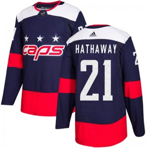 Men's Washington Capitals #21 Garnet Hathaway Adidas Authentic 2018 Stadium Series Jersey - Navy Blue Men's Washington Capitals #21 Garnet Hathaway Adidas Authentic 2018 Stadium Series Jersey - Navy Blue