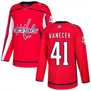 Men's Washington Capitals #41 Vitek Vanecek Adidas Authentic Home Jersey - Red Men's Washington Capitals #41 Vitek Vanecek Adidas Authentic Home Jersey - Red