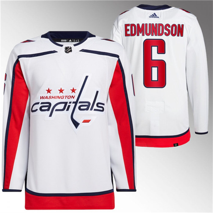 Men's Washington Capitals #6 Joel Edmundson White Stitched Jersey Men's Washington Capitals #6 Joel Edmundson White Stitched Jersey