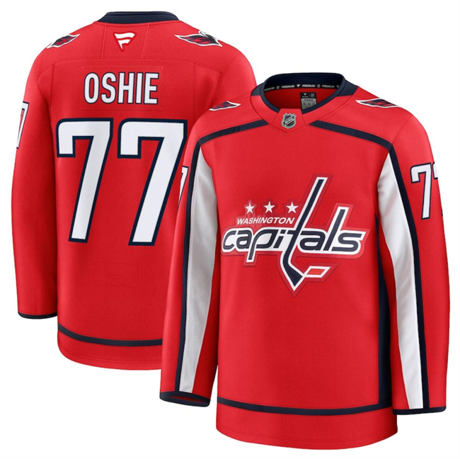 Men's Washington Capitals #77 TJ Oshie Red 2024-25 Home Stitched Hockey Jersey Men's Washington Capitals #77 TJ Oshie Red 2024-25 Home Stitched Hockey Jersey