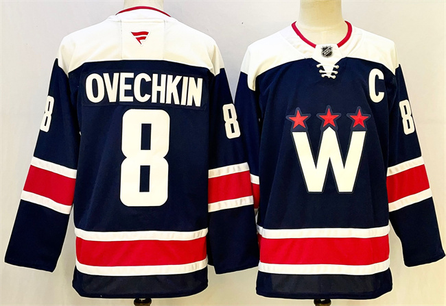 Men's Washington Capitals #8 Alexander Ovechkin Navy With C Patch Stitched Hockey Jersey Men's Washington Capitals #8 Alexander Ovechkin Navy With C Patch Stitched Hockey Jersey