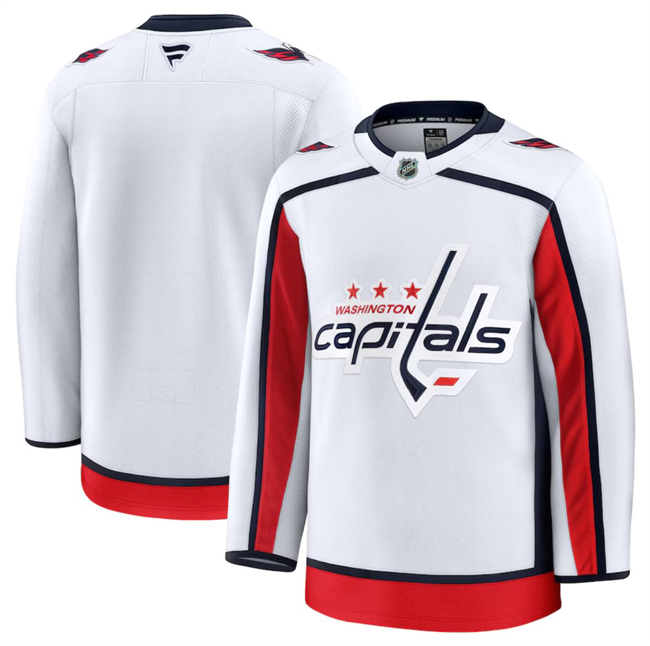 Men's Washington Capitals Blank White 2024-25 Away Stitched Hockey Jersey Men's Washington Capitals Blank White 2024-25 Away Stitched Hockey Jersey