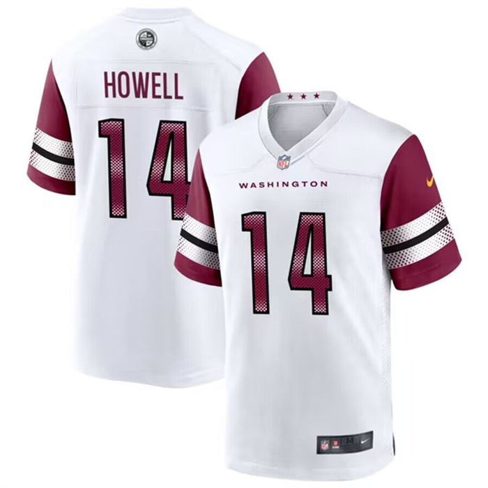 Men's Washington Commanders #14 Sam Howell 2022 White Stitched Game Jersey Men's Washington Commanders #14 Sam Howell 2022 White Stitched Game Jersey