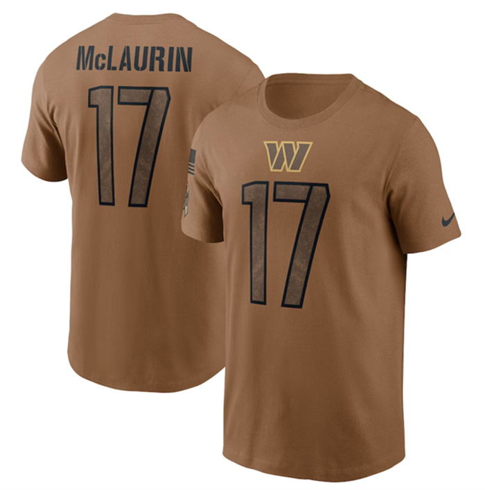 Men's Washington Commanders #17 Terry McLaurin 2023 Brown Salute To Service Name & Number T-Shirt Men's Washington Commanders #17 Terry McLaurin 2023 Brown Salute To Service Name & Number T-Shirt