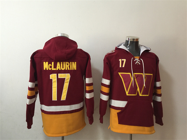 Men's Washington Commanders #17 Terry McLaurin Burgundy Lace-Up Pullover Hoodie Men's Washington Commanders #17 Terry McLaurin Burgundy Lace-Up Pullover Hoodie