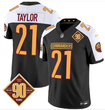 Men's Washington Commanders #21 Sean Taylor Black White Limited Stitched Football Jersey Men's Washington Commanders #21 Sean Taylor Black White Limited Stitched Football Jersey