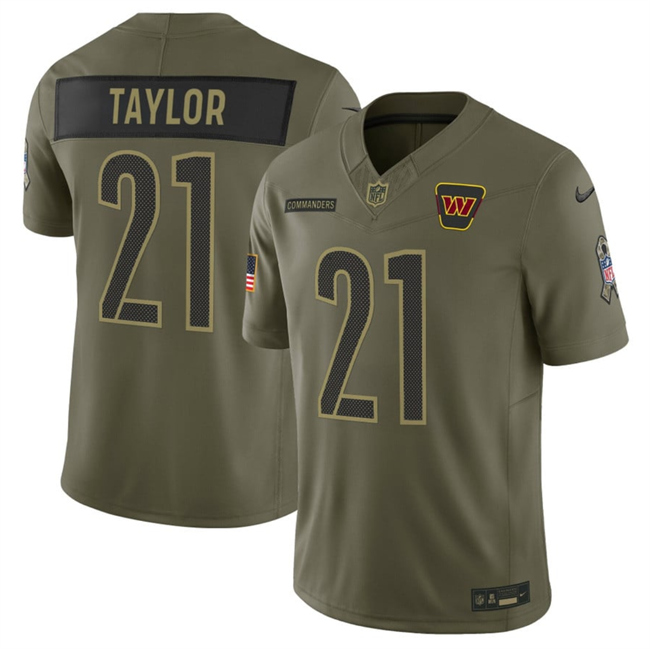 Men's Washington Commanders #21 Sean Taylor Olive 2025 F.U.S.E. Salute to Service Limited Stitched Football Jersey