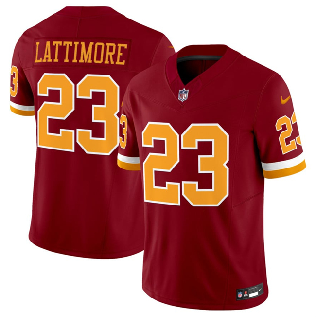 Men's Washington Commanders #23 Marshon Lattimore Burgundy 2025 F.U.S.E. Throwback Limited Stitched Football Jersey Men's Washington Commanders #23 Marshon Lattimore Burgundy 2025 F.U.S.E. Throwback Limited Stitched Football Jersey