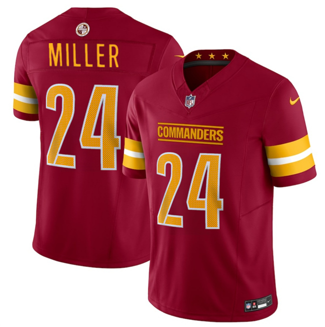 Men's Washington Commanders #24 Von Miller Burgundy 2025 F.U.S.E. Vapor Limited Stitched Football Jersey Men's Washington Commanders #24 Von Miller Burgundy 2025 F.U.S.E. Vapor Limited Stitched Football Jersey
