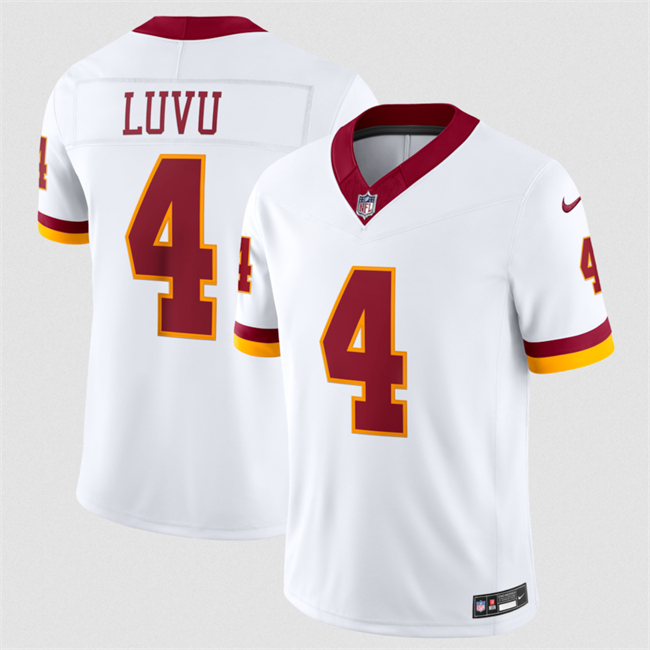 Men's Washington Commanders #4 Frankie Luvu White 2026 F.U.S.E. Vapor Limited Stitched Football Jersey Men's Washington Commanders #4 Frankie Luvu White 2026 F.U.S.E. Vapor Limited Stitched Football Jersey