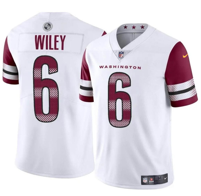 Men's Washington Commanders #6 Michael Wiley White 2024 Vapor Limited Stitched Football Jersey Men's Washington Commanders #6 Michael Wiley White 2024 Vapor Limited Stitched Football Jersey