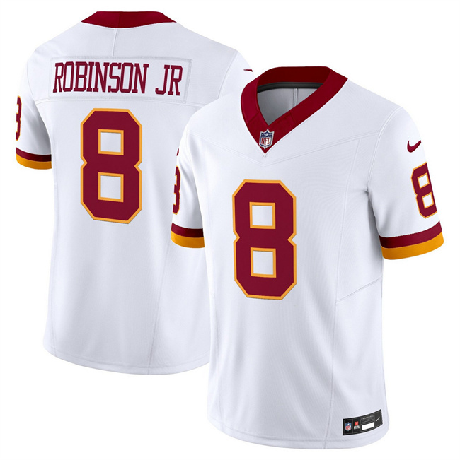 Men's Washington Commanders #8 Brian Robinson Jr. White 2025 F.U.S.E. Throwback Vapor Limited Stitched Football Jersey Men's Washington Commanders #8 Brian Robinson Jr. White 2025 F.U.S.E. Throwback Vapor Limited Stitched Football Jersey