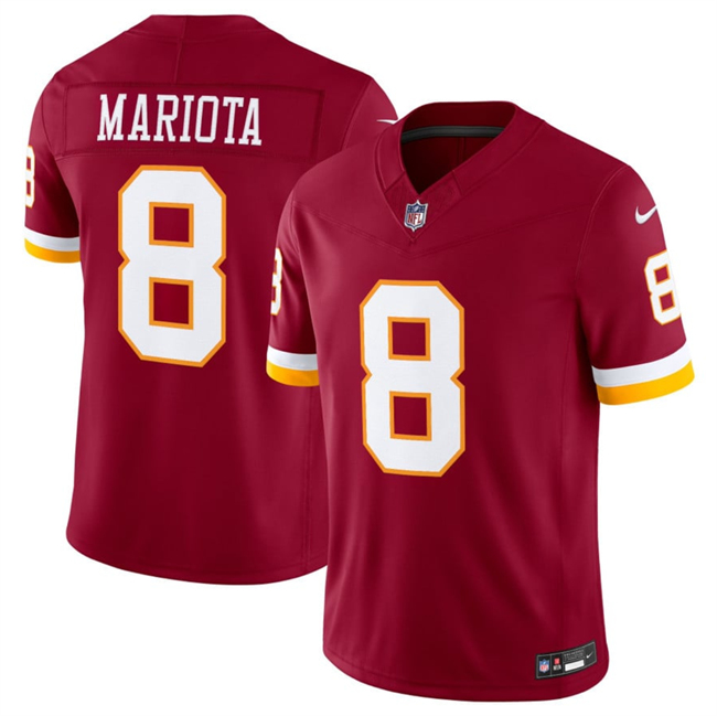 Men's Washington Commanders #8 Marcus Mariota Burgundy 2026 F.U.S.E. Vapor Limited Stitched Football Jersey Men's Washington Commanders #8 Marcus Mariota Burgundy 2026 F.U.S.E. Vapor Limited Stitched Football Jersey