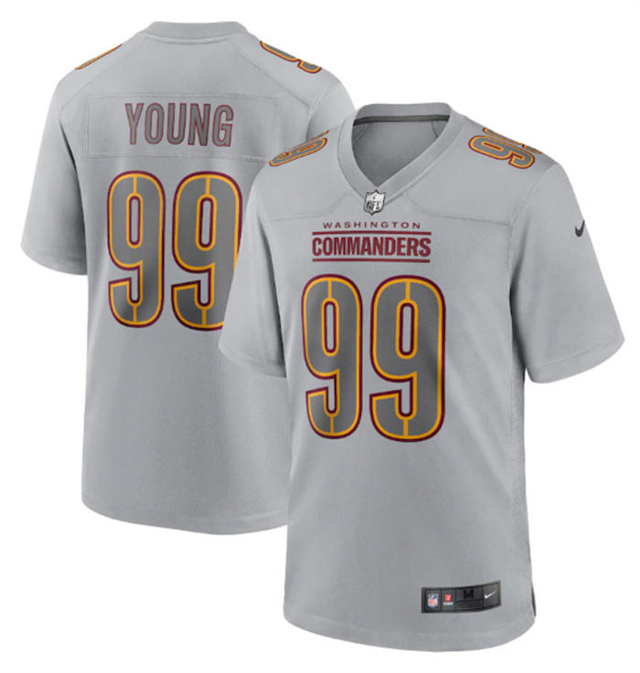 Men's Washington Commanders #99 Chase Young Grey Atmosphere Fashion Stitched Game Jersey Men's Washington Commanders #99 Chase Young Grey Atmosphere Fashion Stitched Game Jersey