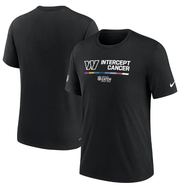 Men's Washington Commanders 2022 Black Crucial Catch Performance T-Shirt Men's Washington Commanders 2022 Black Crucial Catch Performance T-Shirt