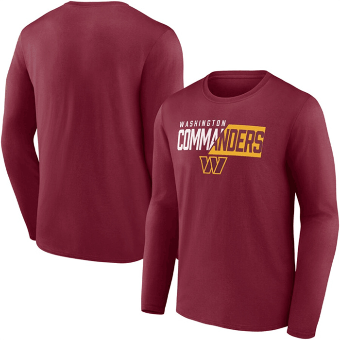 Men's Washington Commanders Burgundy One Two Long Sleeve T-Shirt Men's Washington Commanders Burgundy One Two Long Sleeve T-Shirt