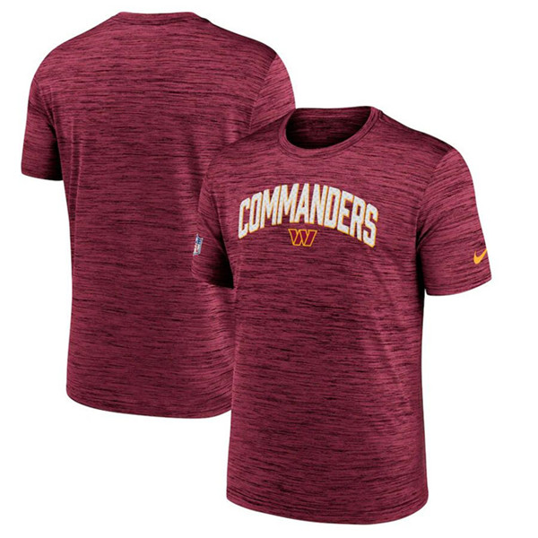 Men's Washington Commanders Burgundy Sideline Velocity Athletic Stack Performance T-Shirt Men's Washington Commanders Burgundy Sideline Velocity Athletic Stack Performance T-Shirt