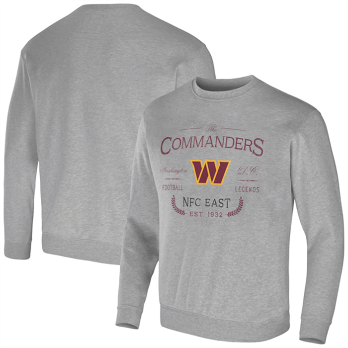 Men's Washington Commanders Gray Darius Rucker Collection Pullover Sweatshirt Men's Washington Commanders Gray Darius Rucker Collection Pullover Sweatshirt
